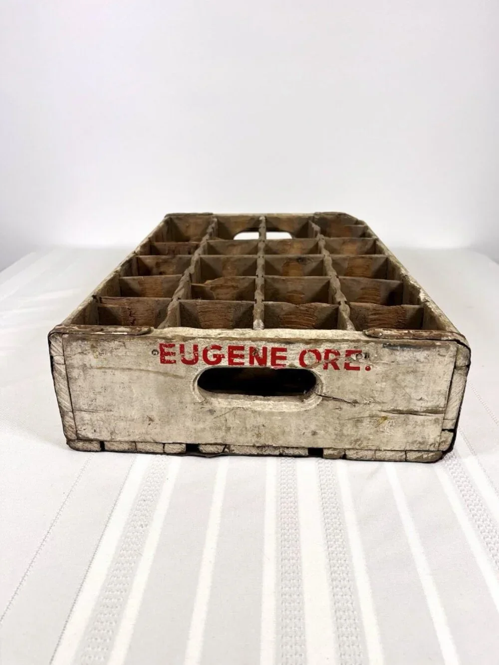 VTG 60s 7-Up Advertising Fresh Up Wooden Bottle Crate Country Retro Eugene, OR